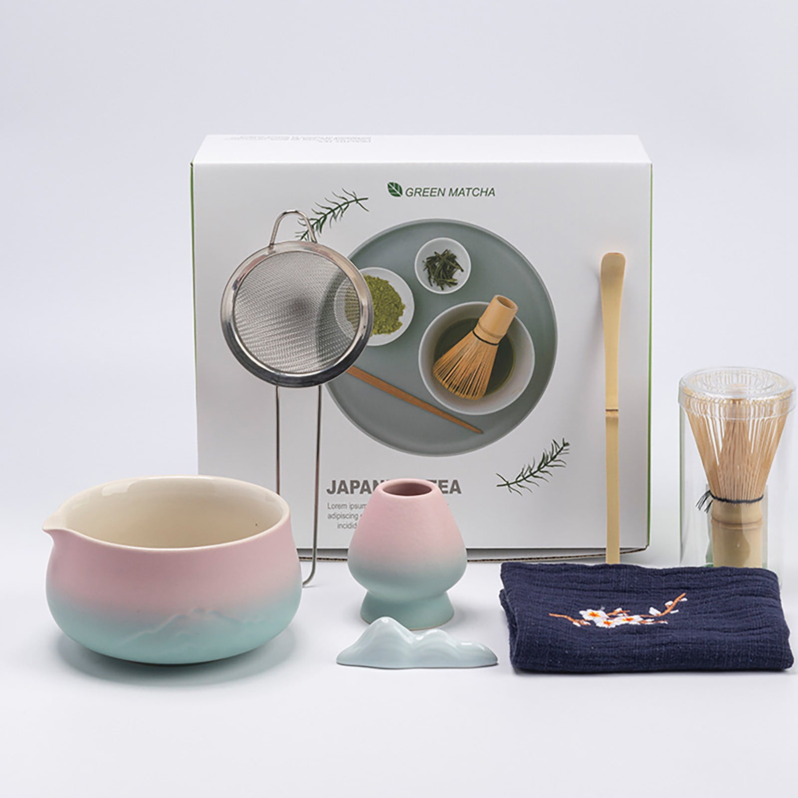 Chromalune Japanese 7 Piece Matcha Tea Set Standard Size