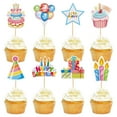 thumbnail image 1 of Cyodoos 24 toppers coloridos para cupcakes de cumpleaños, 1 of 6