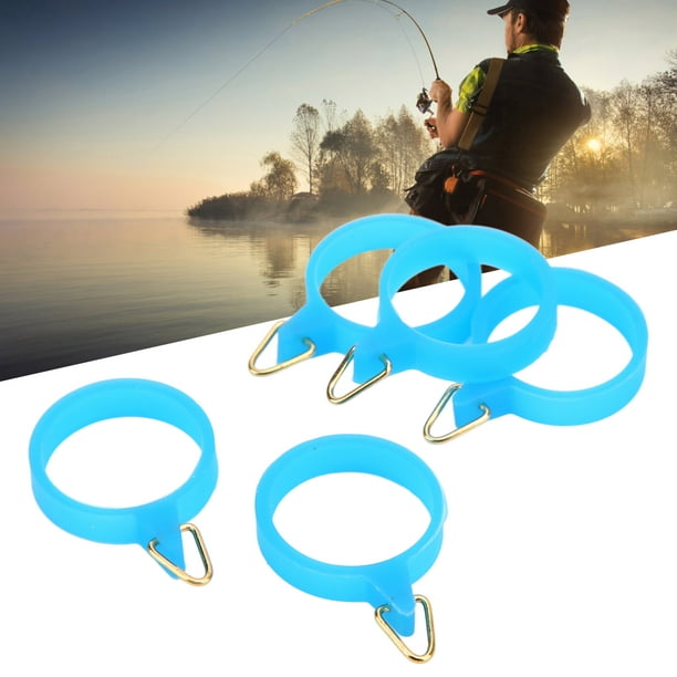 5pcs Fishing Rod Hook Secure Holder Rubber Circle Stainless Steel Fishing  Pole Hook KeeperL 