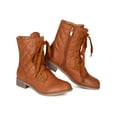 thumbnail image 4 of Nature Breeze Pisa-01 New Women Leatherette Quilted Lace Up Combat Boot, 4 of 5