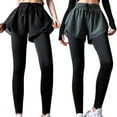 thumbnail image 4 of AOOOWER Women High Waist 2 In 1 Tight Sports Leggings with Shorts Drawstring Yoga Pants, 4 of 21