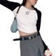 thumbnail image 3 of Txlixc Camiseta básica de moda femenina, impresión en forma de estrella, cuello redondo, manga larga, S / M / L Txlixc moda, 3 of 7