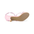 thumbnail image 5 of BLISSFUL STEP Outfit Women's Back to School Straps Kitten Heel Lace Up Sandals Light Pink 6, 5 of 8