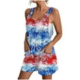 thumbnail image 2 of Nuoqisi Rompers for Women Summer Casual Sleeveless Short Overalls Boho Spaghetti Strap Shorts Jumpsuit with Pockets, 2 of 5