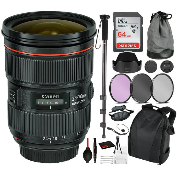 Canon Ef 24 70mm F 2 8l Ii Usm Lens 5175b002 Essential Bundle Kit For Canon Eos International Model No Warranty Walmart Com Walmart Com