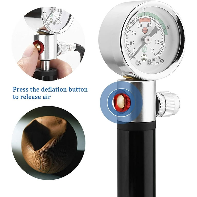Ball Pump with Pressure Gauge eBall Sports Ball Air Pump with