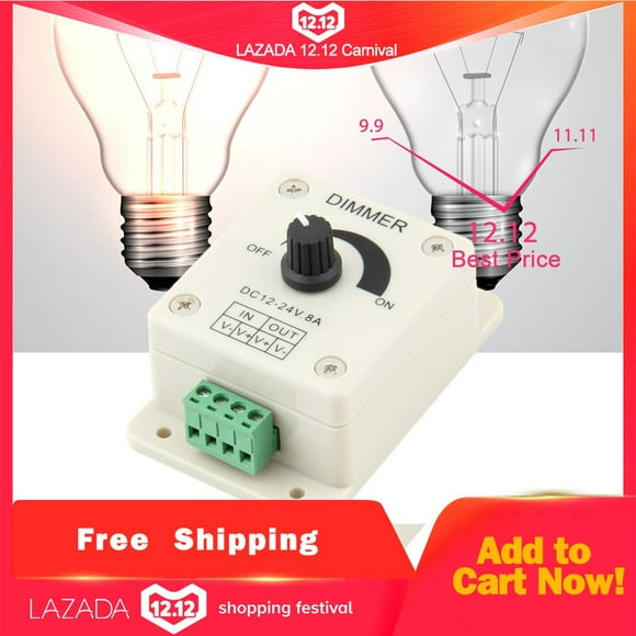 KA DC 12V 8A LED Light Protect Strip Dimmer Adjustable Brightness Controller
