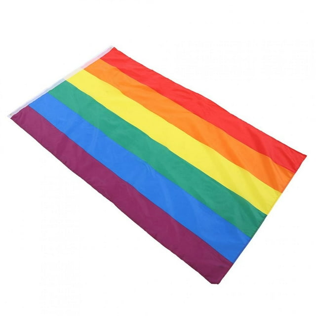 LAFGUR Rainbow Polyester Flag, Hand Waving Rectangular Rainbow Flag 35.4*59.1in Rectangular Flag Rainbow Flag, For Terrace