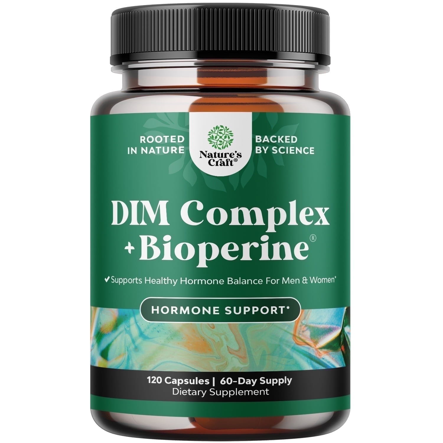 Natures Craft Extra Strength DIM Supplement, Hormone Balance Support for Men and Women, 120 Count