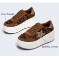 thumbnail image 6 of LUCKY STEP Platform Chunky Sneakers Fashion Star Glitter Sparkly Shoes Casual Shiny Shoes,Leopard,Women, 6 of 11