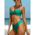 thumbnail image 3 of Women Low Waisted Bikini Set Paneled Straps Swimsuits Sexy Two Piece Swimwear, 3 of 5