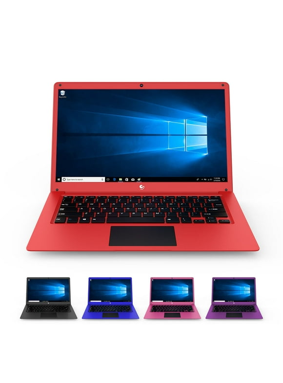 Restored Ematic 14.1" Laptop PC with Intel Atom Quad-Core Processor, 4GB Memory, 32GB Flash Storage and Windows 10 EWT147 (Refurbished)