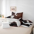thumbnail image 6 of Manfei Cow Hide Print 7pcs Bedding Comforter Set,Brown Cattle Hide Queen Bedding Sets,Brown Gray Queen Sheet Sets For Adults,Microfiber Bedroom Decor, 6 of 8