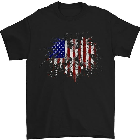 American Eagle Flag 4th of July Men’s T-Shirt – 100% Cotton USA Patriotic Tee