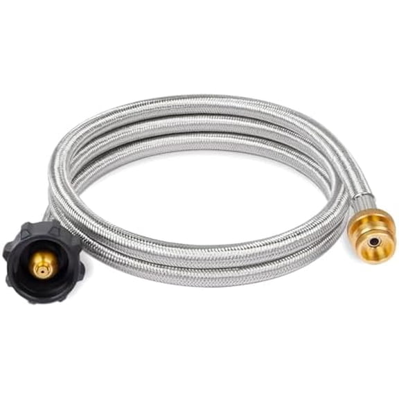 Propane Hose Adapter & 5 FT Braided Hose for Buddy Heaters, Coleman Stoves, Blackstone 17" 22" Tabletop Griddle, Char-Broil Portable Grills, Weber Q Grills- Converts 1 lb to 20 lb Cylinders