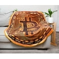 thumbnail image 3 of Bitcoin Cryptocurrency Round Fleece Throw Blanket | 60 Inches, 3 of 7