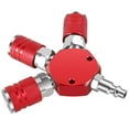 thumbnail image 2 of 3 Way Air Manifold Carbon Steel Air Hose Splitter Durable 1/4inch Quick Connect Air Compressor Hose Fitting Air Hose Connector 300PSI Max, 2 of 9