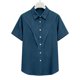 thumbnail image 5 of Camisas de Manga Larga para las Mujeres Suelto Ajuste Solapa Botón de Manga Corta Imitación Túnica de Lino, Camisas de Manga Larga para las Mujeres Bajo Scrubs Blusa Casual, 5 of 7