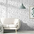 thumbnail image 3 of Caltero Peel and Stick Wallpaper Floral Wallpaper Gray Leaf Self Adhesive Wallpaper,17.7" x 78.7", 3 of 9