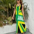 thumbnail image 6 of Jamaican, Jamaica Womens Night Club Maxi Dress V Neck Sleeveless Bohemia Long Dresses, 6 of 9