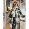 thumbnail image 3 of Zeagoo Womens Plus Size Flannel Plaid Button Down Shirts Long Sleeve Lounge Lapel Tartan Shacket Jacket Long Coats 2025, 3 of 6