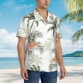 thumbnail image 5 of Xecao Vintage Palm Trees print Hawaiian shirt - a stylish short-sleeve button-down for men, perfect for casual beach and tropical outings., 5 of 9
