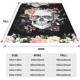 thumbnail image 2 of Rose and Skull Throw Blanket Plush Flannel Skull Gifts for Women Men Adults Soft Warm Lightweight Office Home Couch Sofa Couch Living Room Bed Camping Travel 40"x50" Skull Poster Decor, 2 of 6