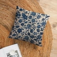 thumbnail image 6 of Decorative Bed Pillows Indigo Blue Japanese Floral Pillow Protector 18"x18" Watercolor Floral Farmhouse Pillow Covers Decor for Sofa Couch, 6 of 7