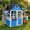 Blue & Black, variant on ANPOO Outdoor Wooden Kids Playhouse, Large Play House with Bench/Table/Kitchen/Flower Pot Holders/Toys, Outdoor Play Toy Gift for Ages 3
