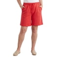 thumbnail image 3 of (3 pack) Turtle Bay New York Womens Interlock Knit Cotton Shorts with Elastic Waistband and Adjustable Drawstring, 3 of 7