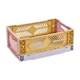 thumbnail image 2 of EGNMCR Storage Containers Desktop Folding Storage Basket Kitchen Household Refrigerator Industrial Style Coffee Corner Sundry Organising Basket Stackable Small Size Plastic Folding Storage Basket, 2 of 6