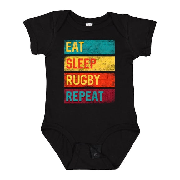 Inktastic Rugby Player Eat Sleep Rugby Repeat Boys or Girls Baby Bodysuit