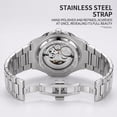 thumbnail image 5 of Men's Automatic Mechanical Skeleton Watch,Stainless Steel Bracelet Wrist Watch, 5 of 5