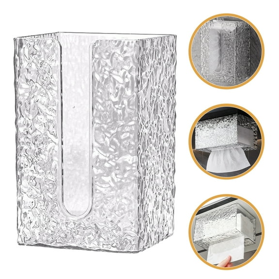 Wall Tissue Box Dryer Sheet Holder Punch-Free Wall Hand Napkin Container