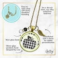 thumbnail image 4 of Buffalo Plaid Pumpkin Necklace Gutsy Goodness Autumn Bronze Metal Female Adult Jewelry, 4 of 7