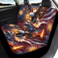 thumbnail image 3 of HUISEFOR Eagle Skull Car Seat Cover Set 4 Pieces Breathable Front and Back Seat Covers Protectors Elastic Polyester Easy to Installation Universal Fit for Most Cars SUVs, 3 of 6