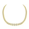 thumbnail image 2 of 10k Yellow Gold 4 cttw Brilliant Round-Cut Diamond Graduating Riviera Statement Necklace (H-I Color, I2-I3 Clarity), 2 of 8