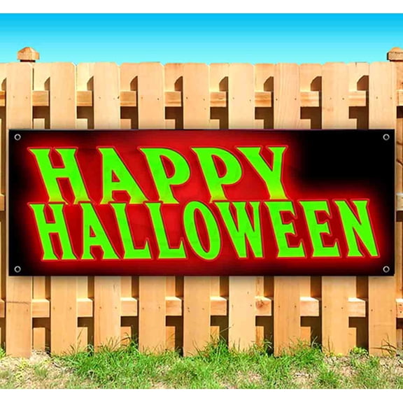 Happy Halloween 13 oz Vinyl Banner With Metal Grommets