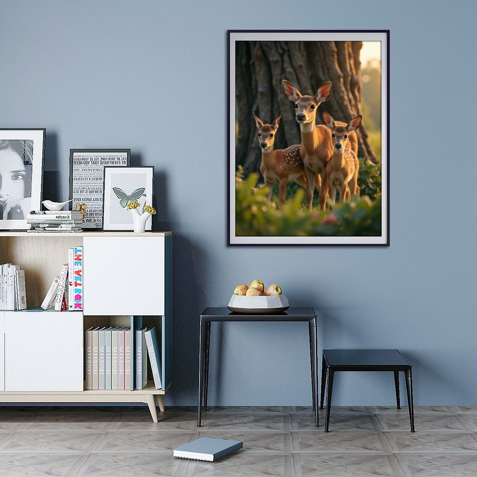 Diamond Art Kits for Adults - 5d Deer Family In Forest Light Diamond Painting for Adults, Diamond Art for Adults Beginners, Diamond Painting Kits for Adults for Home Wall Decor