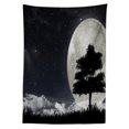 thumbnail image 3 of Ambesonne Night Tablecloth Rectangular Table Cover, Giant Moon Tree, 52"x70", Grey Black Charcoal Grey, 3 of 4