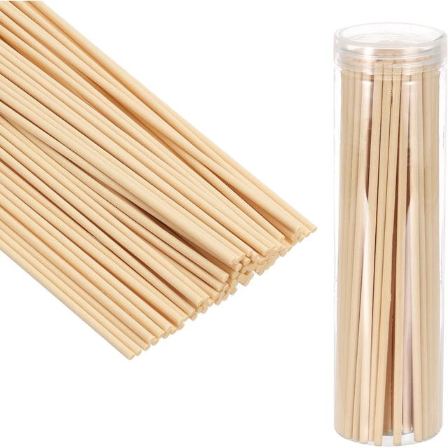 PATIKIL 20CM/8Inch Reed Diffuser Stick, 100 Pack Fiber Aroma Fragrance Refill Sticks Replacement with PET Bottle for Home Office Hotel Party Wedding, Wood