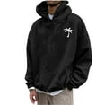 thumbnail image 1 of QIPOPIQ Men's Graphic Print Long Sleeve Drawstring Hoodie Pullover Sweatshirt Clearance, 1 of 4