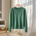 thumbnail image 4 of FAIWAD Women’s Textured Knit Sweater Crew Neck Long Sleeve Pullover Casual Solid Color Winter Clothing, 4 of 7