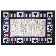 Angle View: Stars and Flags Area Rug in Multicolor