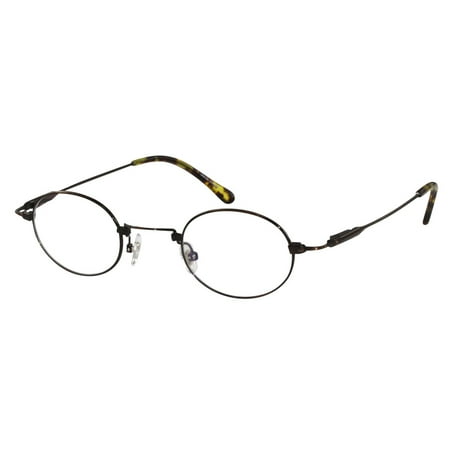 Ebe Reading Glasses Titanium Frames Brown Unisex Oval Full Coverage Spring Hinge sdwl8109