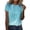 Sky Blue, variant on Women's T Shirts Ladies Fashion Print Casual Point Sleeve Crew Neck Tee Top Womens Tees Hot Pink L