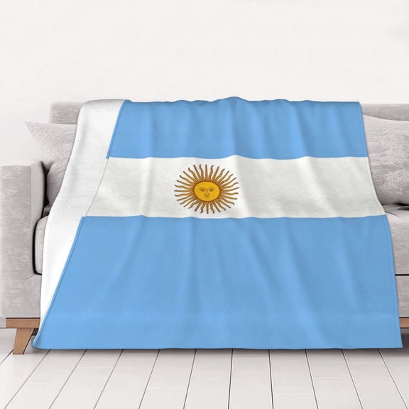 Throw Blanket Flag Of Argentina Soft Cozy Fleece Flannel Blanket Home Decor for Couch Sofa Bed 60"x50"