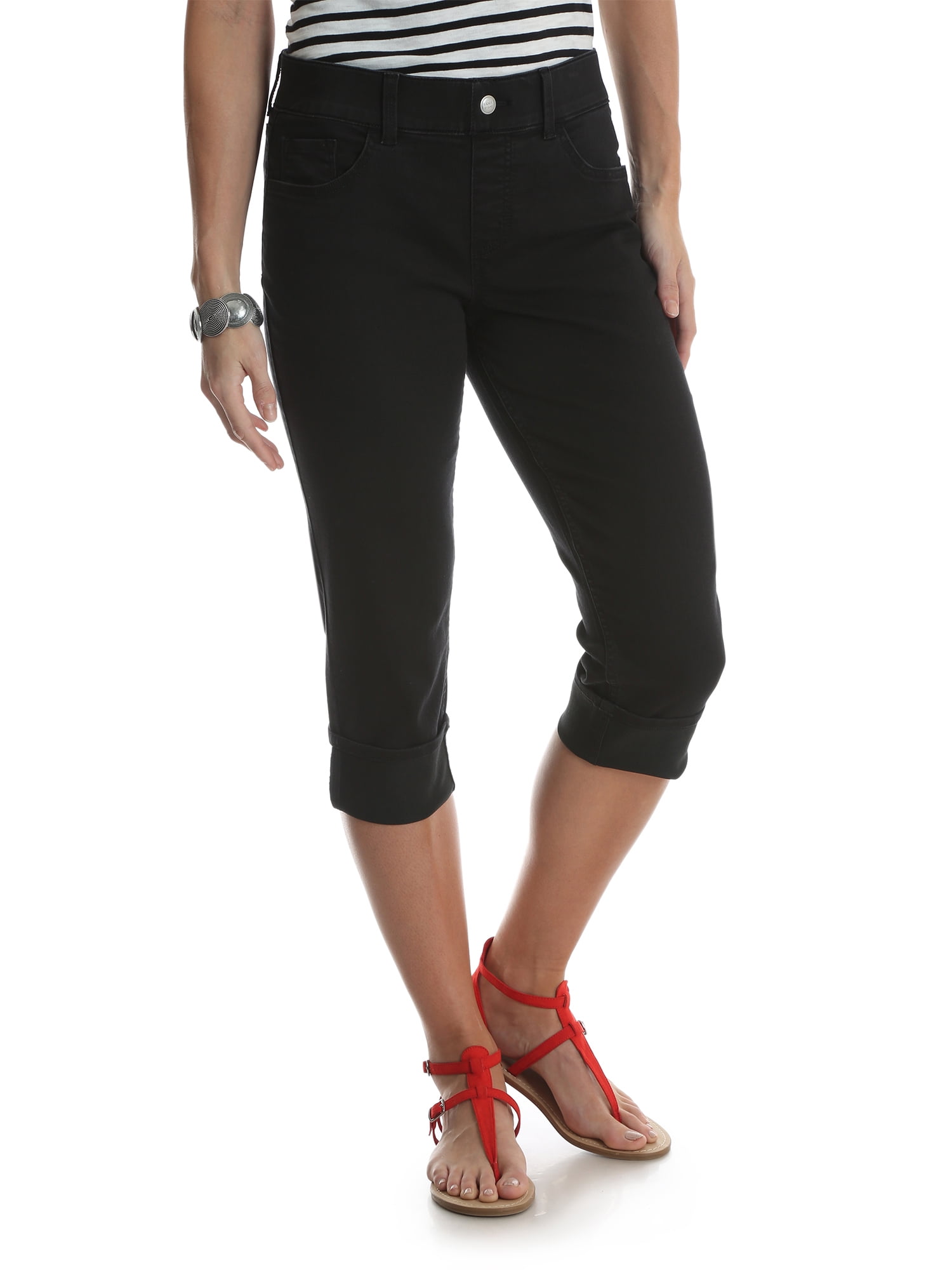 Lee Riders - Women's Midrise Pull-On Denim Cuffed Capri Pants - Walmart.com - Walmart.com
