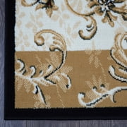 Home Dynamix Optimum Byron Contemporary Color Block Floral Area Rug, Black/Beige, 21x35