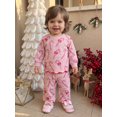 thumbnail image 3 of Lairauiy Baby Toddler Girl Christmas Outfits Candy Cane Print Long Sleeve Tops and Pants Clothes Set 0-3 Years, 3 of 9